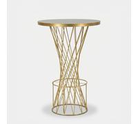 Mauro Ferretti Table de bar Tower New Métal doré et noir, verre Ø 70 x 103 cm