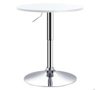 Table de bar ronde HOMCOM mange-debout table haute de bistro - hauteur réglable 69-93 cm et plateau pivotant base en métal, blanc
