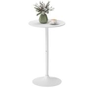 Table de bar ronde HOMCOM table de bistro mange-debout table de cuisine style contemporain avec plateau peint et cadre en acier