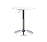 Table de bar ronde HOMCOM mange-debout table haute de bistro - hauteur réglable 69-93 cm et plateau pivotant base en métal, blanc