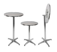 Table de bar + table bistro en aluminium, hauteur réglable 70-110cm, Øsoit60cm ~ Modèle de base