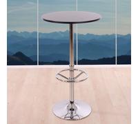 Table de bar / table haute Bari, ronde, avec repose-pied, 109x60x60cm, noir