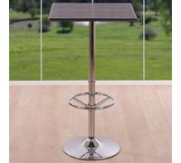 Table de bar / table haute Chicago, avec repose-pied, 63x63x110cm noir