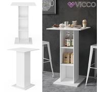 Vicco Table de Bar Rodeo, Blanc, 70x70cm | utilisable comme table haute, gain de place pour les petits espaces