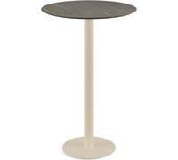 Table de bar Urban avec piètement couleur sable et plateau HPL effet marbre Midnight Ø70 cm, 1 pièce