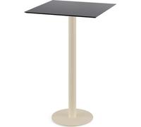 Table de bar Urban avec structure couleur sable et plateau en stratifié haute pression noir, 70 x 70 cm, 1 pièce