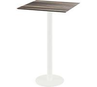 Table de bar Urban, structure blanche et plateau en stratifié imitation bois tropical, 70 x 70 cm, 1 pièce