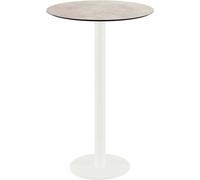 Table de bar Urban - Structure blanche + plateau en stratifié haute pression Moonstone Ø70 cm (1 pièce)