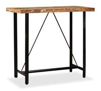 Table de bar - VIDAXL - Bois massif de récupération - Laqué - Noir - Rectangulaire