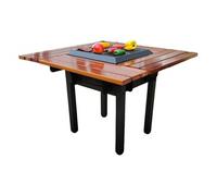 Table de barbecue avec gril et plateau en bois EFP54 BBQ Noir
