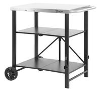 Table de barbecue - Pliable - 60 x 80 x 82 cm - Argent et noir - Inox