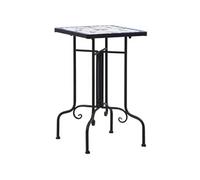 vidaXL Table d'appoint Mosaïque Céramique bleue et blanche
