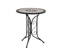 vidaXL Table de bistrot en mosaïque 60 cm Céramique fer laqué Gris