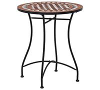 vidaXL Table de bistrot Mosaïque céramique Marron 60 cm