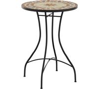 Table de bistro mosaïque terre cuite blanc Ø50x70 cm céramique