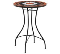 Table de bistro mosaïque terre cuite blanc Ø50x70 cm céramique