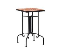vidaXL Table de bistro mosaïque céramique terre cuite Bois d'épicéa massif 150x67x56 cm Extérieur