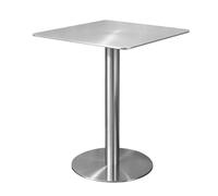 Table de bistro pub carrée en acier inoxydable - Tables de bar argent/or | Table de salle à manger de cuisine, comptoir de bar, petite table d'appoint pour café, balcon, patio(Silver,80x80x105cm)