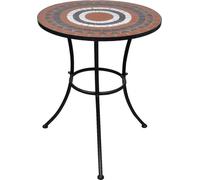 Table de bistro Terre cuite et blanc 60 cm Mosaïque