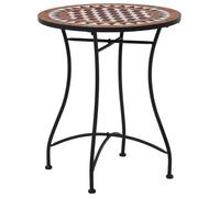 vidaXL Table de bistrot Mosaïque céramique Marron 60 cm