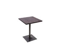Table de bistrot HWC-H10,table de bar, gastronomie industrielle, bois d'orme certifié MVG 76x60x60cm brun noir