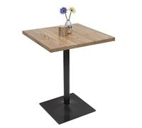 Mendler Table de bistrot HWC-H10 Orme Bois certifié MVG 76×60×60 cm Brun clair