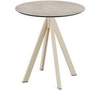 Infinity - Table de patio, structure couleur sable + plateau en stratifié haute pression Moonstone Ø70 cm, 1 pièce