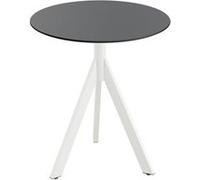 Table de terrasse Infinity Tripod, structure blanche + plateau HPL Ø70 cm, 1 pièce