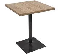 Table de bistrot MENDLER HWC-H10 métal orme massif 70x70cm brun clair Brun G