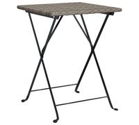 Table de bistrot pliante Gris 55x54x71 cm Résine tressée