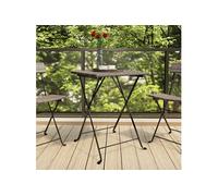 vidaXL Table de bistrot pliante Gris 55 x 54 x 71 cm en rotin synthétique
