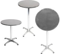Table de bistrot ronde argent Ø60cm H70/110cm Hauteur réglable