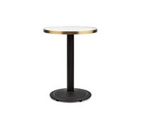Table de bistrot style - - Style Art Nouveau - 57,5 x 72 cm (ØxH - plateau rond en marbre - Noir , blanc & or
