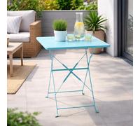 Table de bistrot Table pliante Table de camping Métal Turquoise L60xH71cm