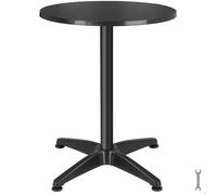 Table de bistrot - TECTAKE - table de café, frédéric, 2 en 1, résistante aux intempéries, mdf, 67 x 67 x 70/110 cm - noir