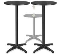 Table de bistrot - TECTAKE - Table de terrasse VIKTOR pliable en aluminium, résistante aux intempéries, 60 cm de diamètre - Noir