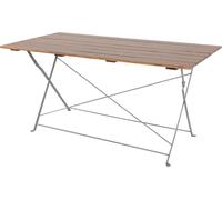 Table de brasserie Table de jardin pliante acacia acier 120x60cm