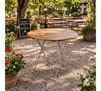 Table de brasserie Table de jardin pliante Table haute pliante en acier Ø80cm