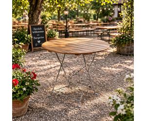 Table de brasserie Table de jardin pliante Table haute pliante en acier Ø80cm