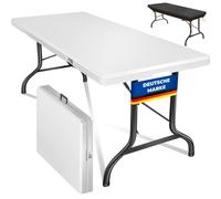 Table de buffet pliable KESSER® en plastique, 183 x 76 cm. Table de camping, table de fête, table pliante, table de jardin pour le jardin, la terrasse et le balcon. Pliable, pour 8 personnes. Poignée