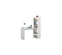 Table de Bureau avec étagère réversible coloris Blanc Artik - 120 cm (longueur) x 53 cm (Profondeur) x 144 cm (Hauteur)