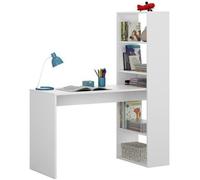 Pegane Bureau avec étagères - Blanc