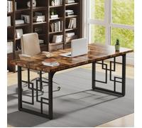 Table de Bureau d’étude pour Ordinateur Portable 160 cm pour Le Bureau à Domicile Design Industriel Structure métallique Marron