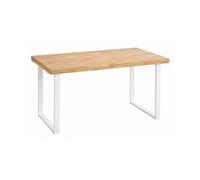Table de bureau en bois coloris chêne nordique / pieds blanc - Longueur 120 x profondeur 60 x hauteur 73 cm