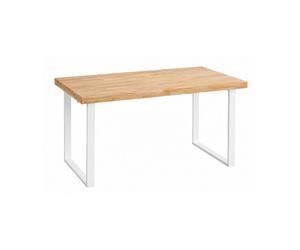 Table de bureau en bois coloris chêne nordique / pieds blanc - Longueur 120 x profondeur 60 x hauteur 73 cm