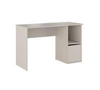 Table de bureau, meuble de bureau avec 1 porte coloris beige - Longueur 120 x profondeur 50 x hauteur 75 cm - -