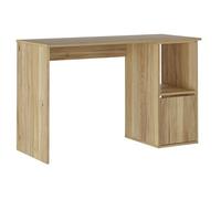 Table de bureau, meuble de bureau avec 1 porte coloris chêne Mauvella - Longueur 120 x profondeur 50 x hauteur 75 cm - -