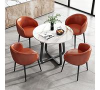 Table de bureau moderne avec chaises, élégante table de conférence ronde de 80 cm et table d'appoint pour salon, balcon et espaces de travail, idéale pour les zones de réception