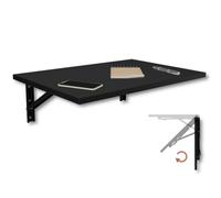 Table de Bureau Pliante Murale - 60 x 40 cm - Table de Salle à Manger - Table de Cuisine - Table de Bar - Table Haute - Table Murale Pliable pour Bureau, Cuisine, Salle à Manger (noir)