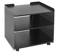 Table de bureau pour imprimante - Support mobile pour imprimante - 3 niveaux - 4 roulettes, dont 2 verrouillables - Capacité de charge : 40 kg - Bordures de protection et angles arrondis - Noir